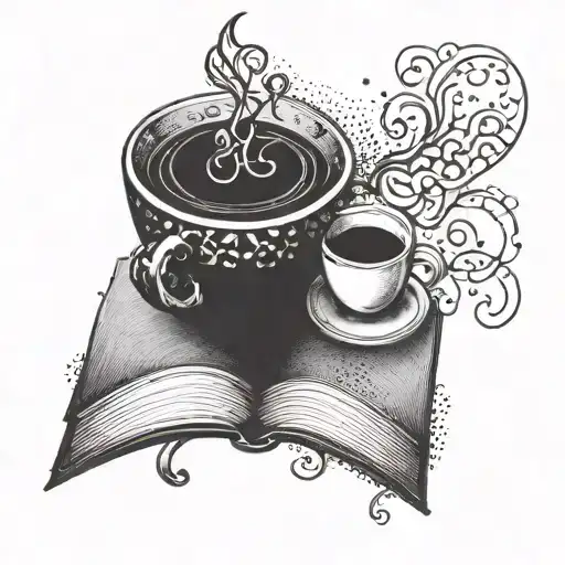 A Best Friend Symbol Intertwined With A Book And A Coffee Cup