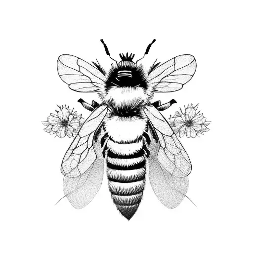 Bee With Floral Wings