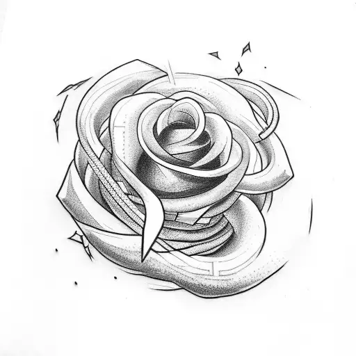 Create A Tattoo Design Featuring An Anchor Intertwined With A Rose