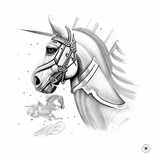 Skanderbeg On His Horse With The Albanian Flag