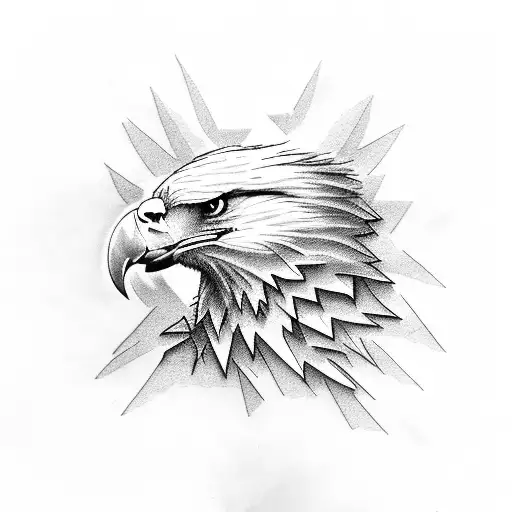 Angry Eagle Wrapped In Usa Flag