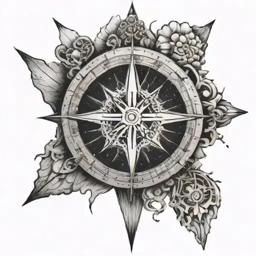 A Celestial Compass With Symbols Representing Different Aspects Of Spirituality And Death