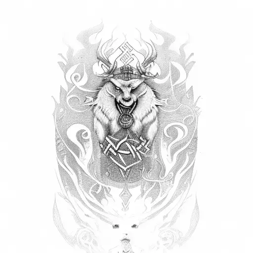 Norse Sleve With Vegvisr In The Middle