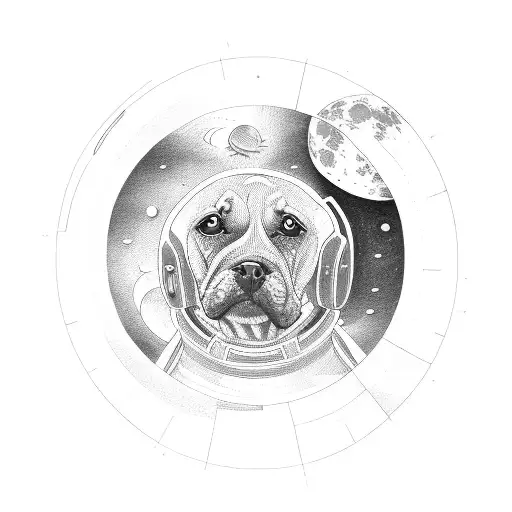 Me And My Dog In A Spaceship Looking At The Moon