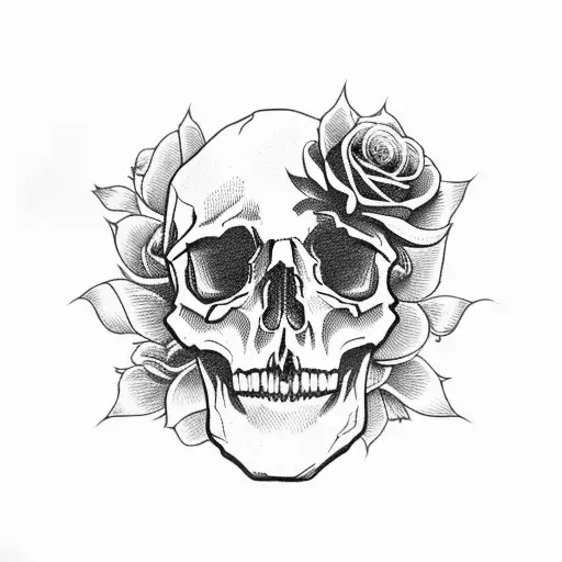 Skull With Roses