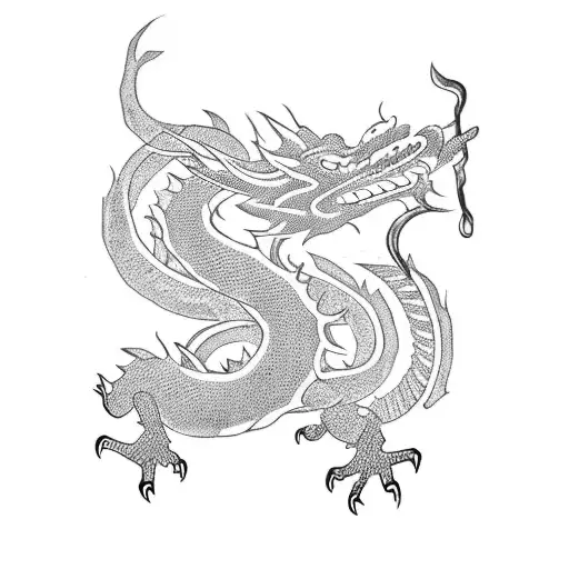 A Minimal Tiny Tattoo On Arm Depicting An Asian Dragon