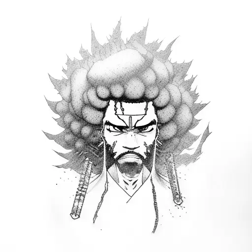 Afro Samurai With The Number 1 Headband