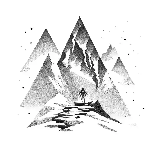 A Silhouette Of A Hiker On A Mountain Peak