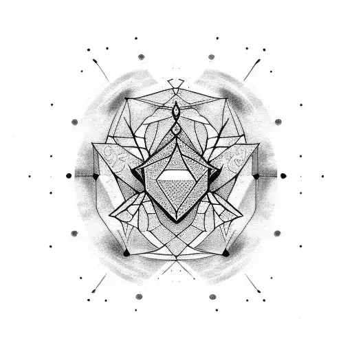 Abstract Geometric Design Incorporating The Cancer Symbol