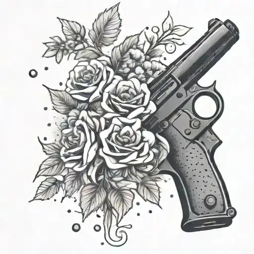 A Pharmacist Holding A Bouquet Of Backwoods With A Gun In Hand