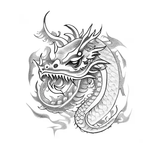 A Tiny Tattoo Depicting An Asian Dragon