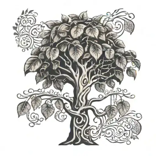South American Inspired Money Tree With The Client's Name Hidden In The Roots