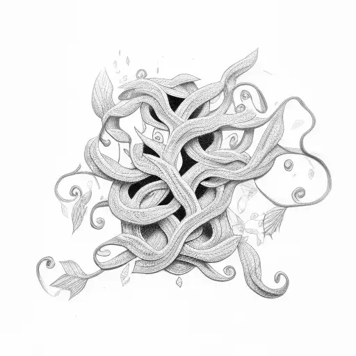 A Woman Wrapped In A Single Vine