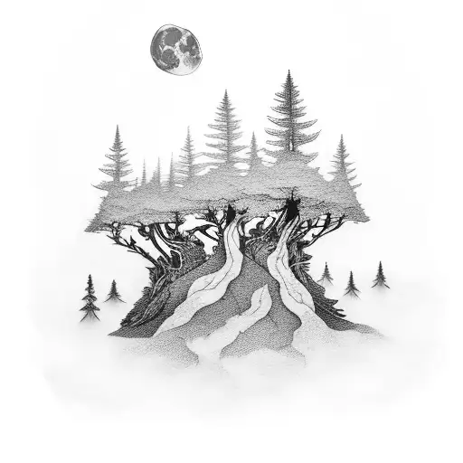 Moon Family Forest Water Mountant