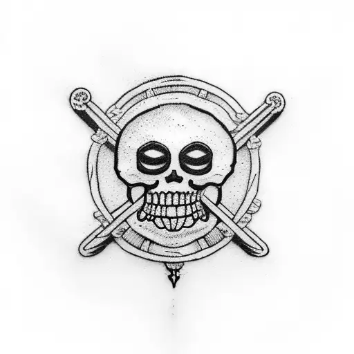 A Minimalist Tattoo Of The Straw Hat Pirates' Jolly Roger Symbol