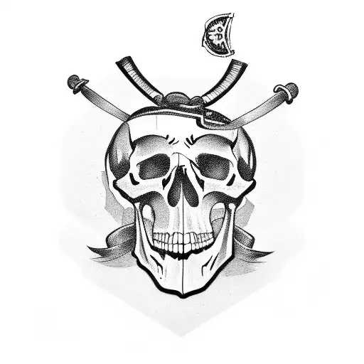 Jolly Roger But Skull Is Eggplant Shape