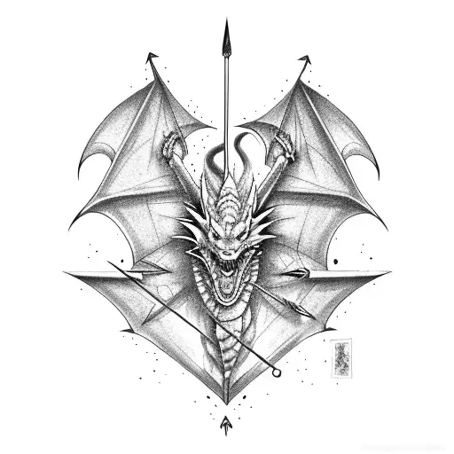 Dragon Wrapped Around An Arrow