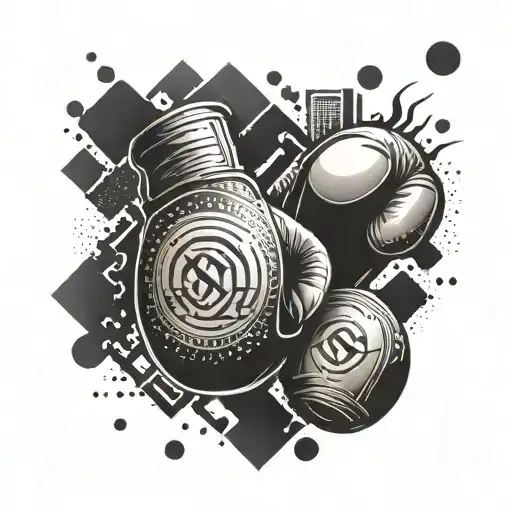 A Combination Of Boxing And Gaming Symbols Forming A Unique Design