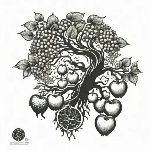 Yggdrasil Tree With Nine Apples