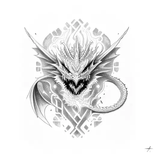 Dragon With Glowing Eyes