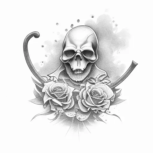Grim Reaper Holding A Flower