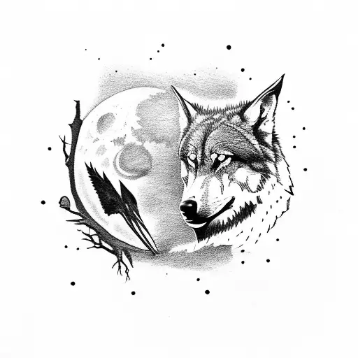 Lone Wolf On Blood Moon