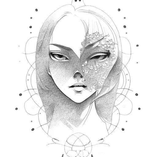 A Melancholic Figure Sitting Under A Gloomy Autumn Tree