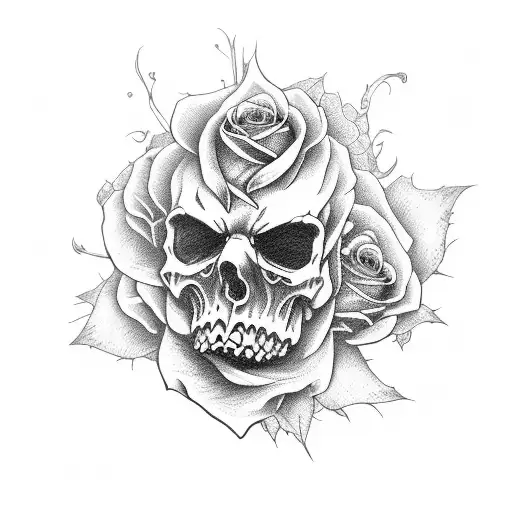 Cowboy Grim Reaper With Roses And Scythe