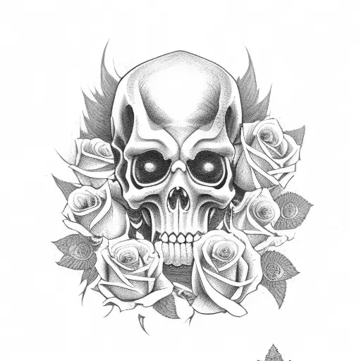 Grim Reaper With Roses And Scythe