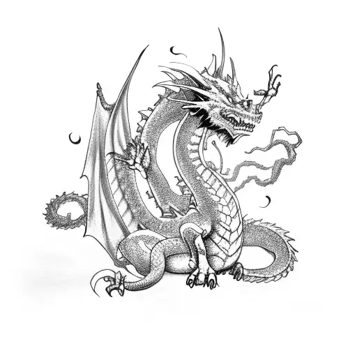 A Dragon Fighting A Ninja