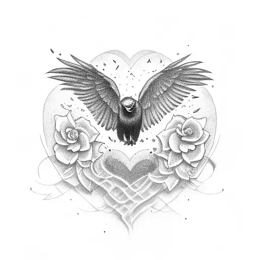 Create A Crow Holding A Heart