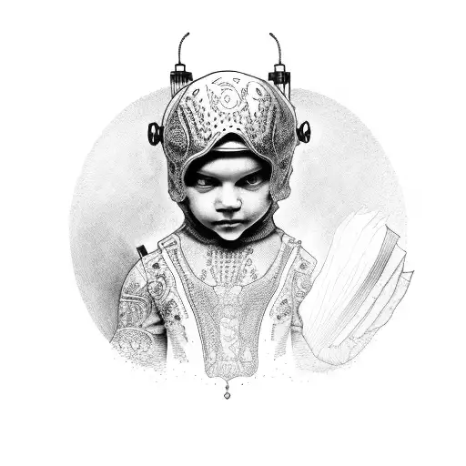 Cherub Wearing Balaclava Holding A Book