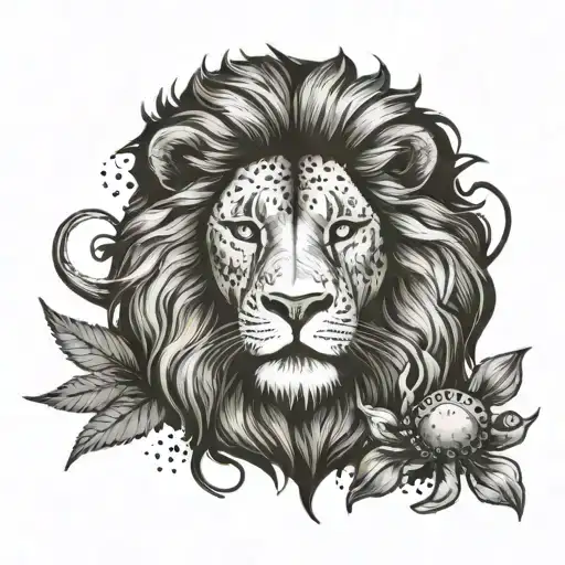 A Tattoo Of A Lion And Crab Representing The Client's Leo And Canser Zodiac Signs