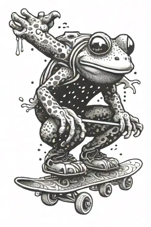 A Whimsical Frog Snowboarding Down A Montreal Street