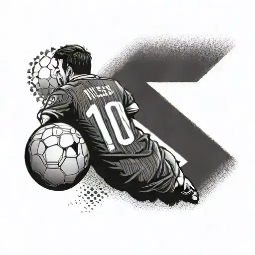 A Minimalist Soccer Ball Design With Messi's Jersey Number Incorporated