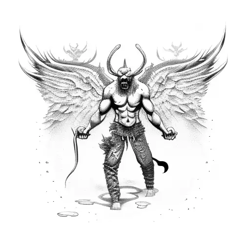 Demon Fighting An Angel