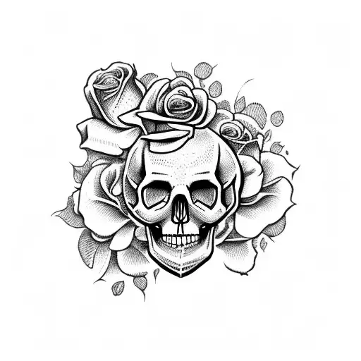Skull With Roses