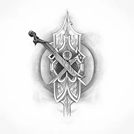 Sword Tattoo With A Semi-colon On Sword For Mental Health