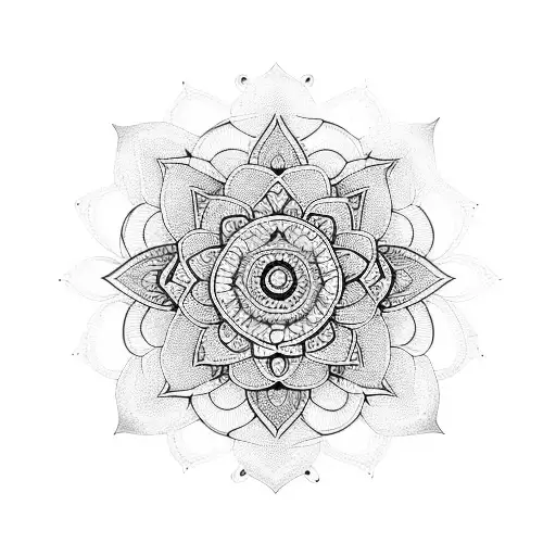 Mandala Lotus Colorful Hip