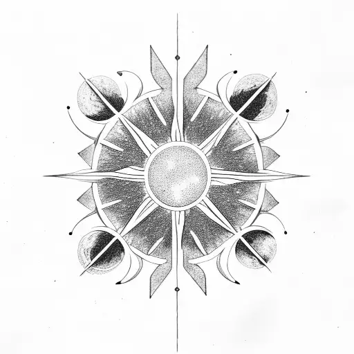 Minimalist Astronomy Sun Moon Stars