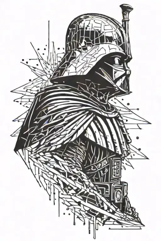 An Abstract Representation Of Anakin Skywalker's Transformation To Darth Vader