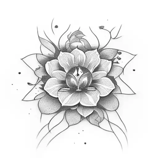 Flowers Woven Around Katana