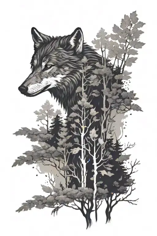 A Wolf Prowling Through A Dense Forest With Subtle Nods To Filipino Culture