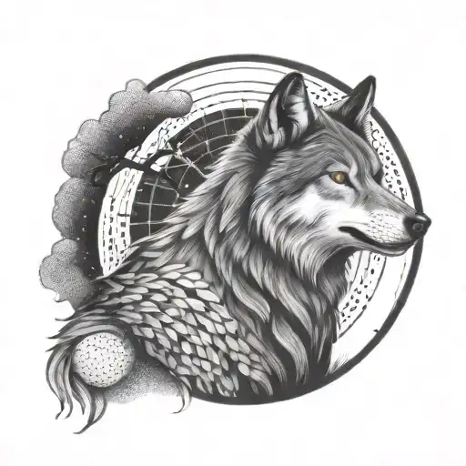 A Wolf Howling At The Moon