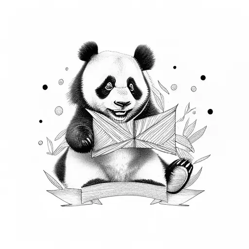 Cute Panda Baby With A Letter A