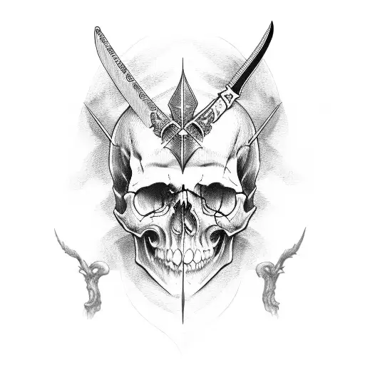 Skull With Sword