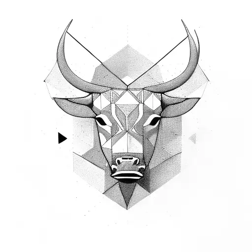 Geometric Minimal Bull Head Tribal