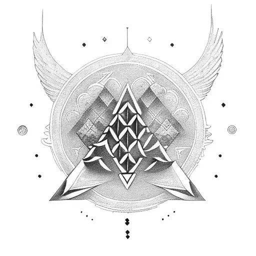 Valknut Symbol With Raven