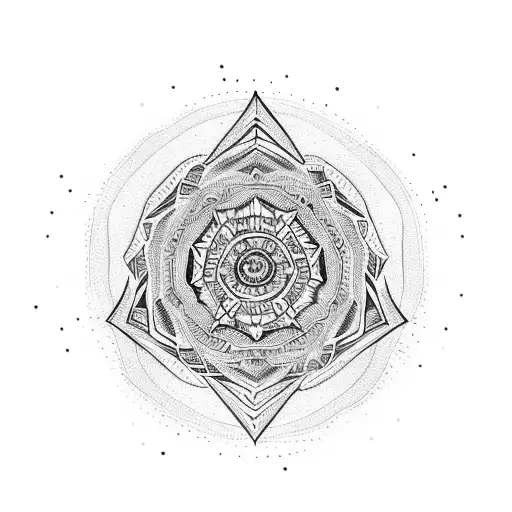 A Mandala Design Incorporating Intricate Hiking Trail Paths And Animal Footprints