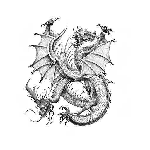 Dragon With Wings Shielding